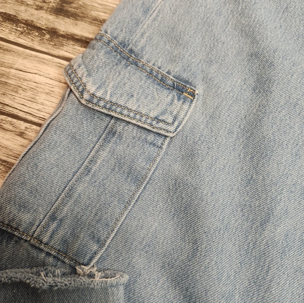 Old Navy‎ Sky-Hi Wide Leg Cargo JEANS 4 Extra High Rise Utility Grunge Women's